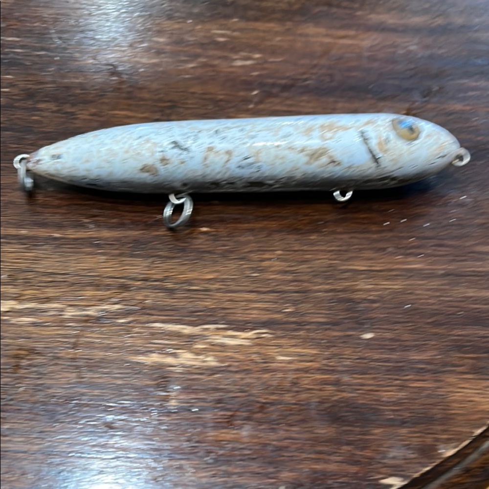 Vintage Fishing Lure in Brown and Cream